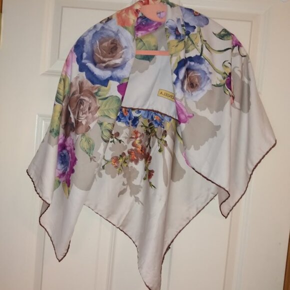 Bonjela: Multi color floral scarf. Made in Turkey. - Picture 3 of 4